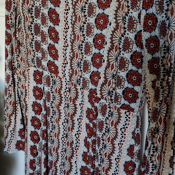 Boho small top love fire retro hippie shirt button floral festival - Picture 6 of 8